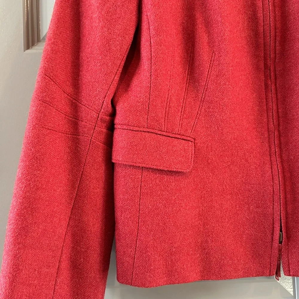 Akris Punto red wool zip front blazer jacket - Picture 2 of 11